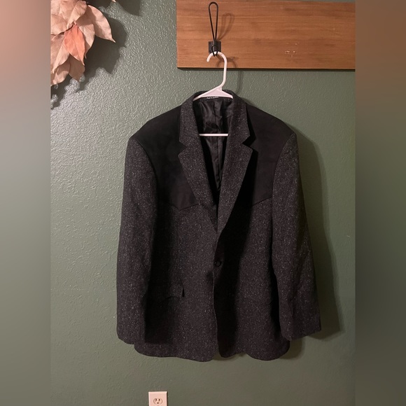 Suits & Blazers Mens Western Tweed Velvet Trim Sport Coat Blazer Red